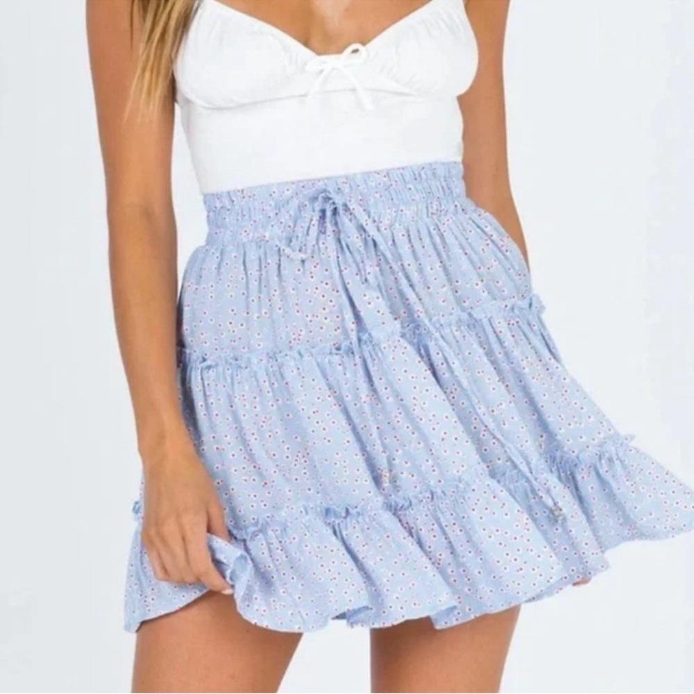 Princess Poly Floral Blue mini Skirt